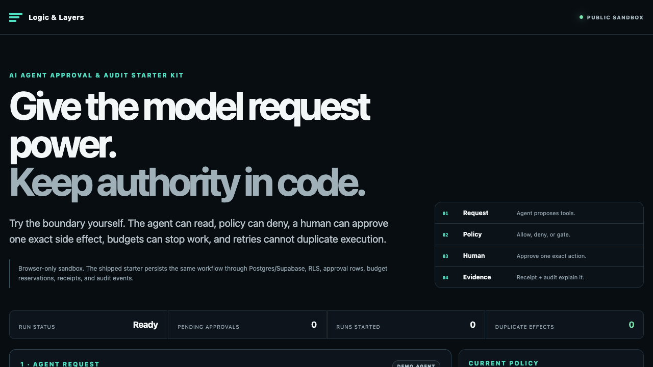 AI Agent Approval and Audit Starter Kit operator console
