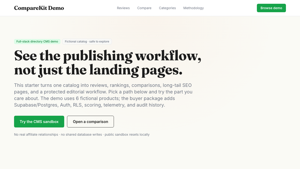 Full-stack programmatic SEO directory CMS demo